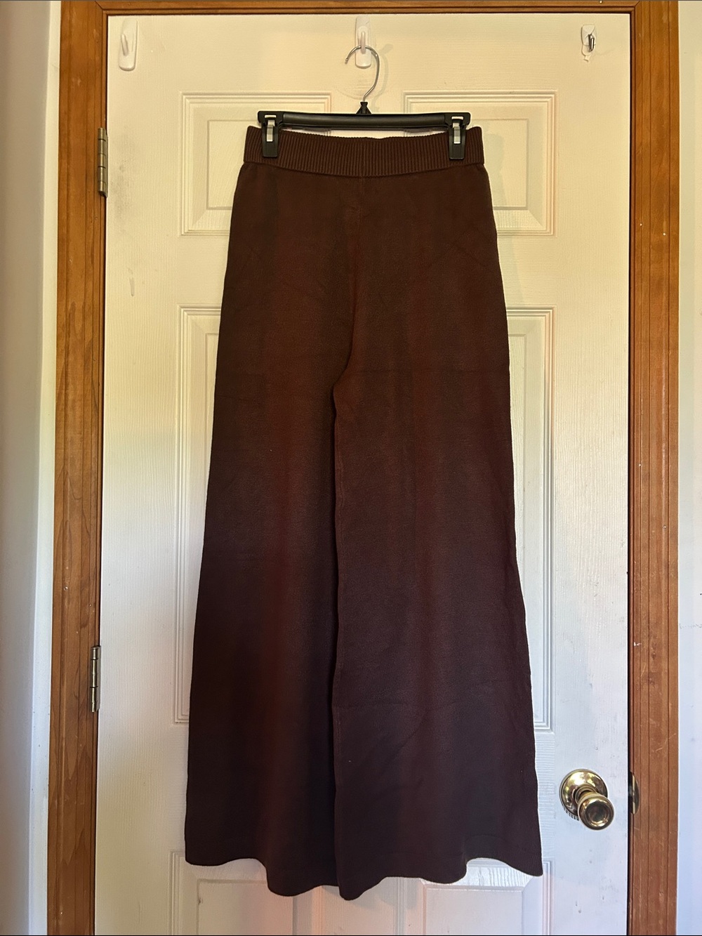 Sincerely Jules Chocolate Brown Wide-Leg Knit Pants